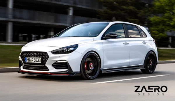 Faldones Laterales EVO-1 Negro Brillante para Hyundai i30 N (2018+, PD) - Zaero Design