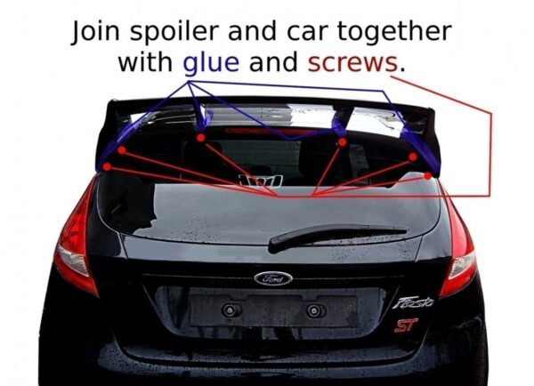 Extensión del alerón / spoiler (Look RS) Ford Fiesta Mk7 / Mk7 FL - Imagen 9