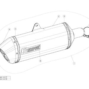 Akrapovic Silenciosos Slip-on Homologado Suzuki DL 1000 V Strom 2014-2019