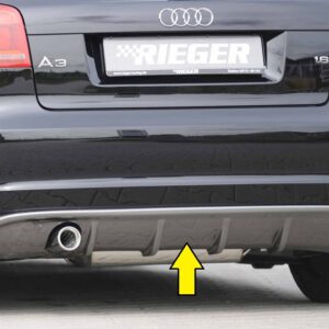 Difusor Trasero Rieger para Audi A3 (8P) - Compatibilidad con S-Line y No S-Line
