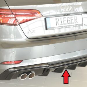 Difusor Trasero Rieger para Audi A3 (8V) - Compatibilidad con S-Line