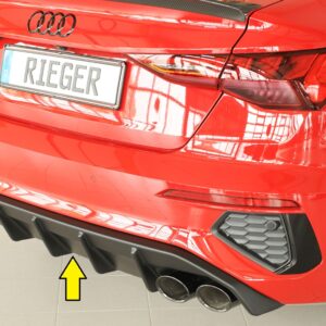 Difusor Trasero Rieger para Audi A3 (GY) y S3 - Estilo S-Line