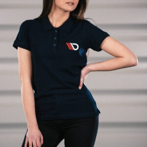 Camiseta Polo Azul Marino para Mujeres - Ideal para Amantes del Automovilismo - Maxton Design